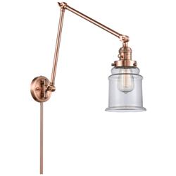 Canton 30" High Copper Double Extension Swing Arm w/ Clear Shade