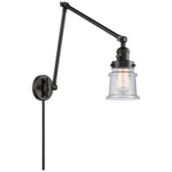 Canton 30" High Matte Black Double Extension Swing Arm w/ Seedy Shade