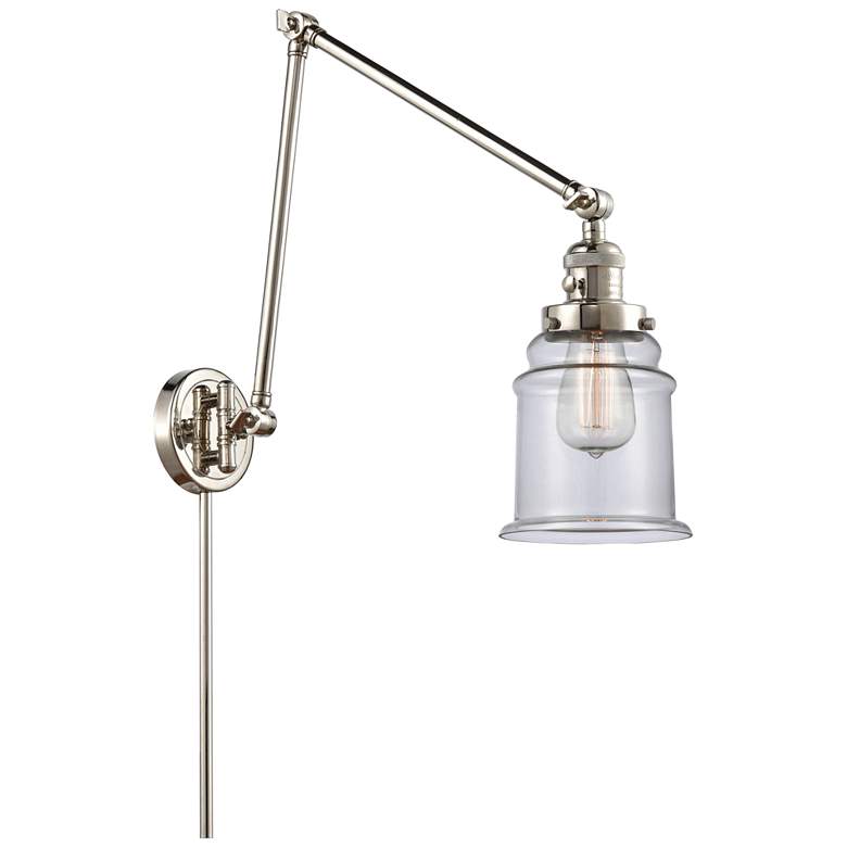 Image 1 Canton 30" High Polished Nickel Double Extension Swing Arm w/ Clear Sh