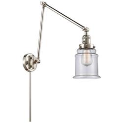 Canton 30" High Polished Nickel Double Extension Swing Arm w/ Clear Sh