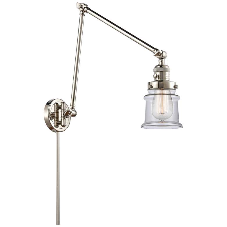 Image 1 Canton 30" High Polished Nickel Double Extension Swing Arm w/ Clear Sh