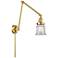 Canton 30" High Satin Gold Double Extension Swing Arm w/ Clear Shade