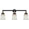 Canton 30" Wide 3 Light Black Brass Bath Vanity Light w/ Seedy Shade