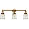 Canton 30" Wide 3 Light Brushed Brass Bath Vanity Light w/ Seedy Shade