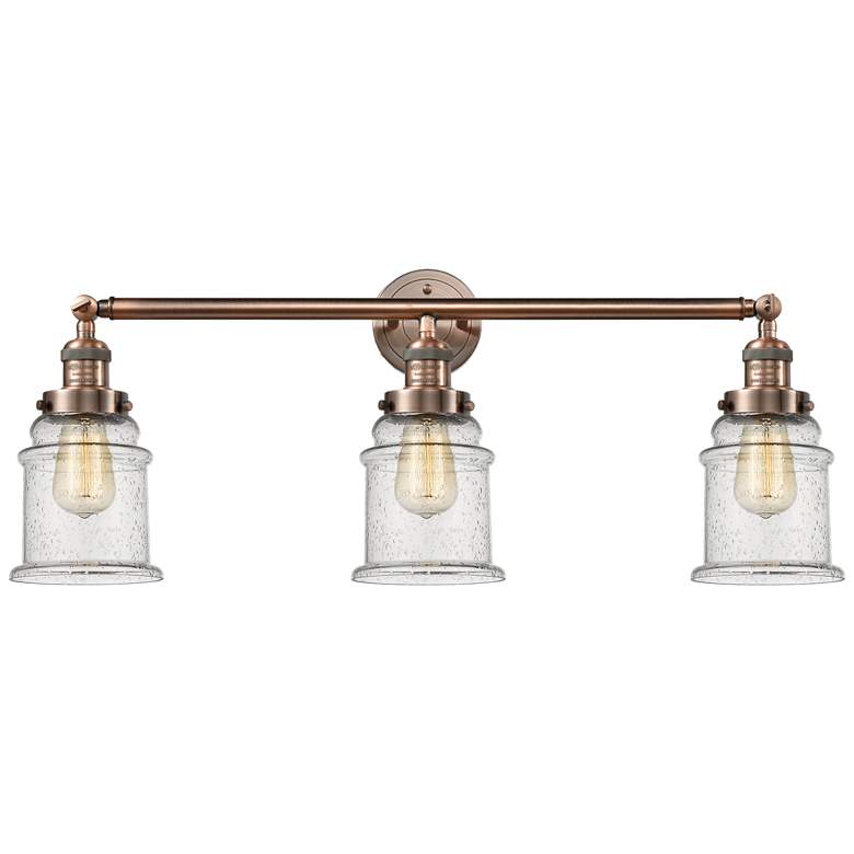 Image 1 Canton 30" Wide 3 Light Copper Bath Vanity Light w/ Seedy Shade
