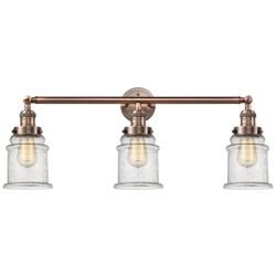 Canton 30" Wide 3 Light Copper Bath Vanity Light w/ Seedy Shade