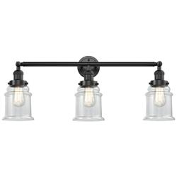 Canton 30" Wide 3 Light Oil Rubbed Bronze Bath Vanity Light w/ Clear S