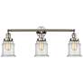 Canton 30" Wide 3 Light Polished Nickel Bath Vanity Light w/ Seedy Sha