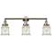 Canton 30" Wide 3 Light Polished Nickel Bath Vanity Light w/ Seedy Sha