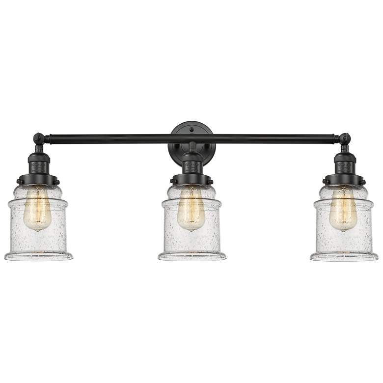 Image 1 Canton 30" Wide Matte Black 3-Light Adjustable Bath Light