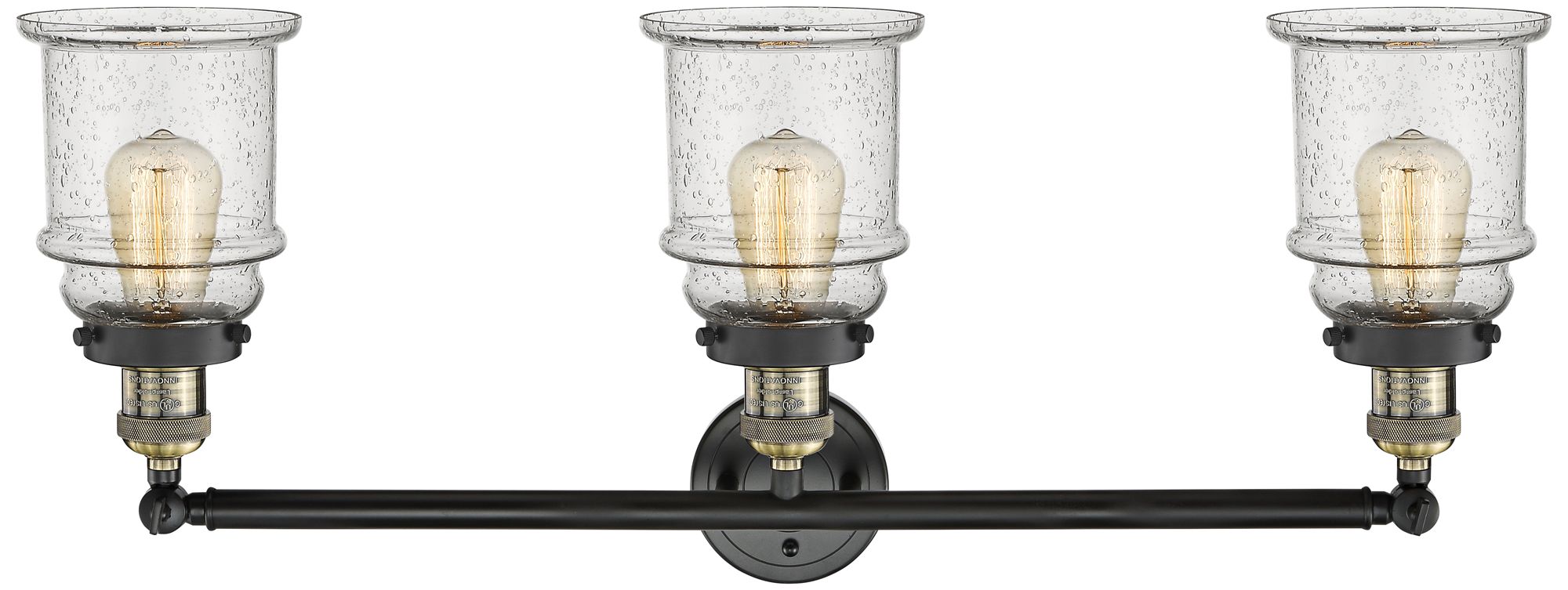 Image 4 Canton 30"W Black and Brass 3-Light Adjustable Bath Light more views