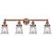 Canton 32.25"W 4 Light Antique Copper Bath Vanity Light With Clear Sha