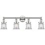 Canton 32.25"W 4 Light Polished Nickel Bath Vanity Light With Clear Sh