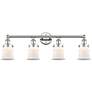 Canton 32.25"W 4 Light Polished Nickel Bath Vanity Light With White Sh