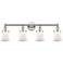 Canton 32.25"W 4 Light Polished Nickel Bath Vanity Light With White Sh