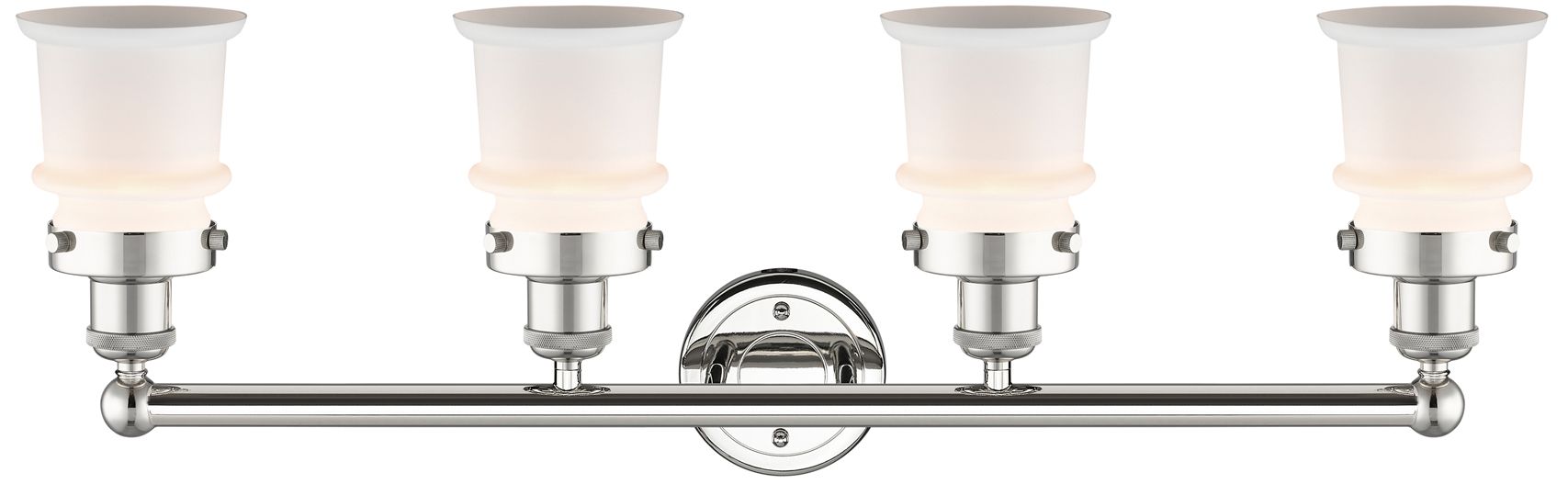 Image 2 Canton 32.25"W 4 Light Polished Nickel Bath Vanity Light With White Sh more views