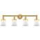 Canton 32.25"W 4 Light Satin Gold Bath Vanity Light w/ Matte White Sha