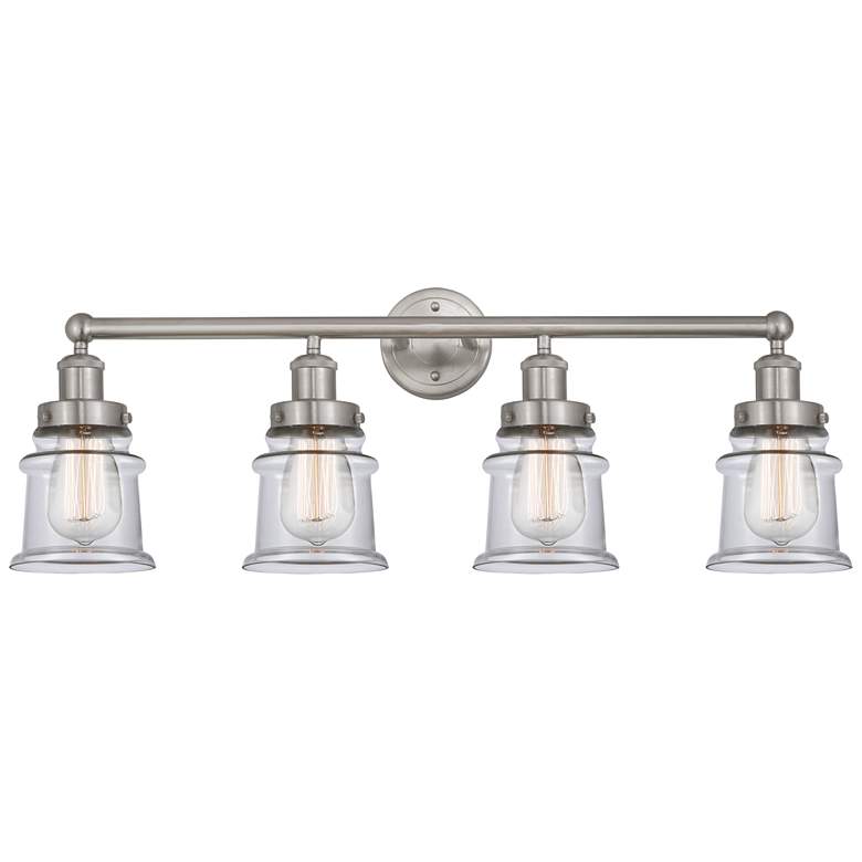 Image 1 Canton 32" 4-Light Brushed Satin Nickel Bath Light w/ Clear Shade