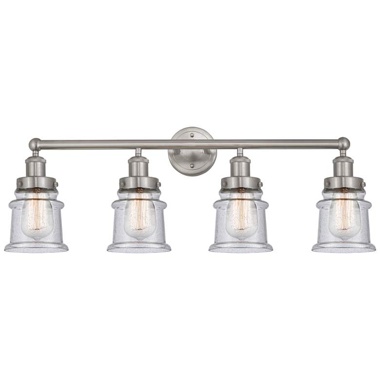 Image 1 Canton 32" 4-Light Brushed Satin Nickel Bath Light w/ Seedy Shade