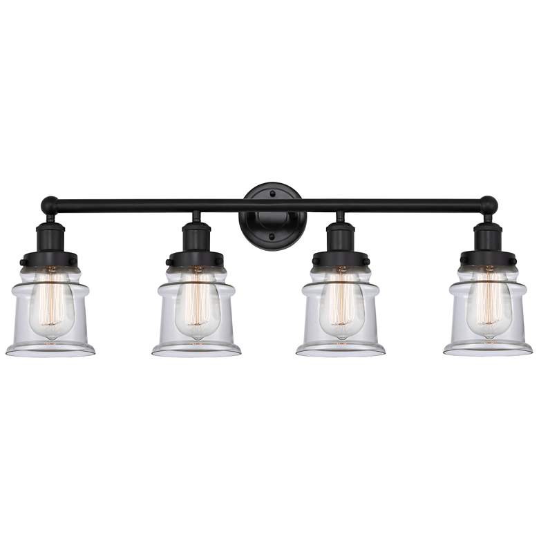 Image 1 Canton 32" 4-Light Matte Black Bath Light w/ Clear Shade