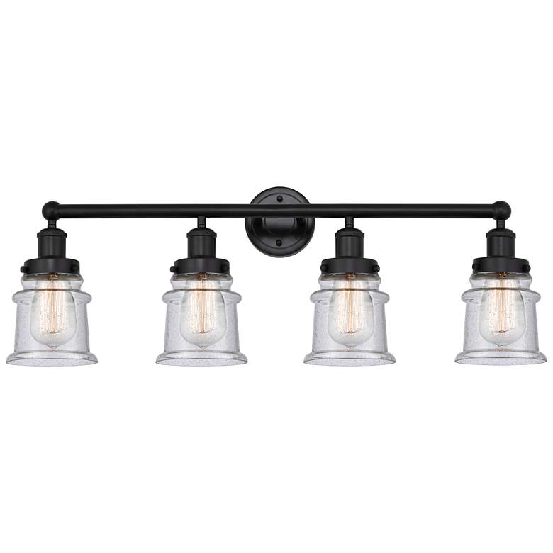 Image 1 Canton 32" 4-Light Matte Black Bath Light w/ Seedy Shade