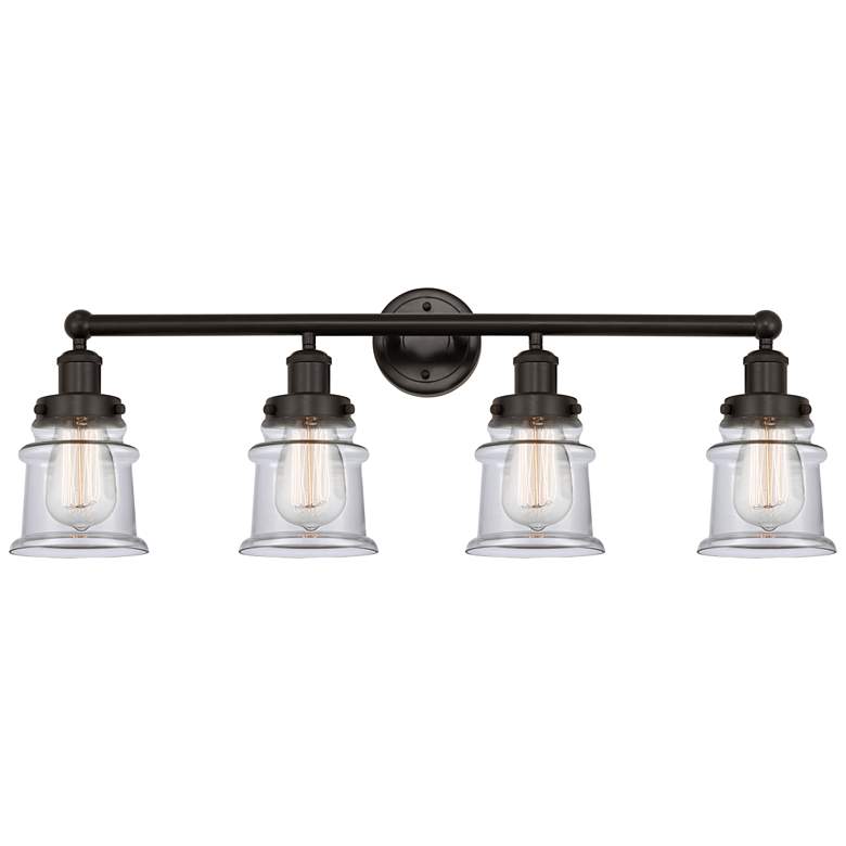 Image 1 Canton 32 inch 4-Light Oil Rubbed Bronze Bath Light w/ Clear Shade