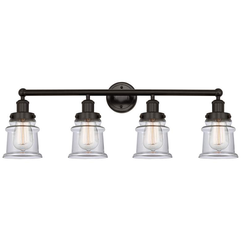 Image 1 Canton 32" 4-Light Oil Rubbed Bronze Bath Light w/ Clear Shade