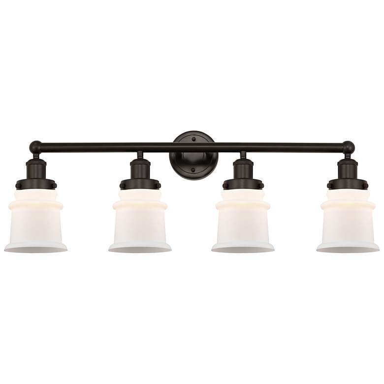 Image 1 Canton 32" 4-Light Oil Rubbed Bronze Bath Light w/ Matte White Shade