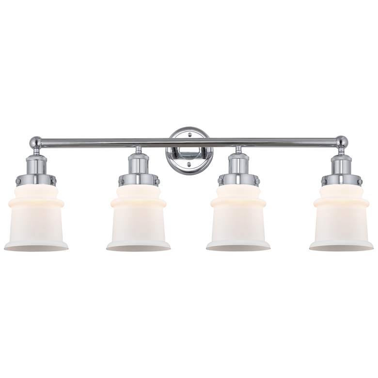 Image 1 Canton 32" 4-Light Polished Chrome Bath Light w/ Matte White Shade