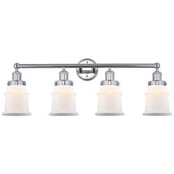 Canton 32" 4-Light Polished Chrome Bath Light w/ Matte White Shade