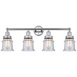 Canton 32" 4-Light Polished Chrome Bath Light w/ Seedy Shade