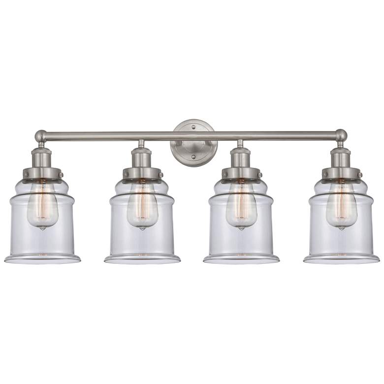 Image 1 Canton 33" 4-Light Brushed Satin Nickel Bath Light w/ Clear Shade