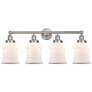 1_Canton 33" 4-Light Brushed Satin Nickel Bath Light w/ Matte White Shad