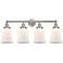 Canton 33" 4-Light Brushed Satin Nickel Bath Light w/ Matte White Shad