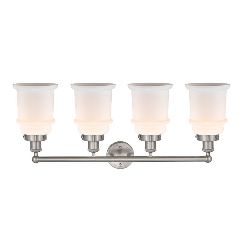 Image 2 Canton 33" 4-Light Brushed Satin Nickel Bath Light w/ Matte White Shad more views