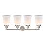 2_Canton 33" 4-Light Brushed Satin Nickel Bath Light w/ Matte White Shad more views