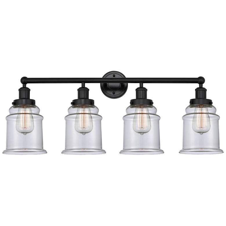 Image 1 Canton 33" 4-Light Matte Black Bath Light w/ Clear Shade