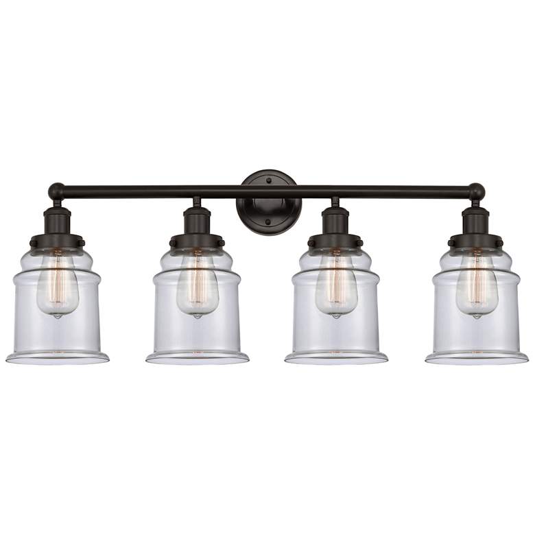 Image 1 Canton 33 inch 4-Light Oil Rubbed Bronze Bath Light w/ Clear Shade