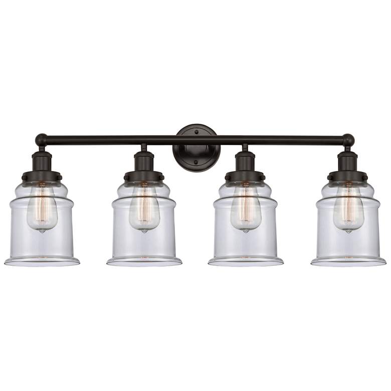 Image 1 Canton 33" 4-Light Oil Rubbed Bronze Bath Light w/ Clear Shade
