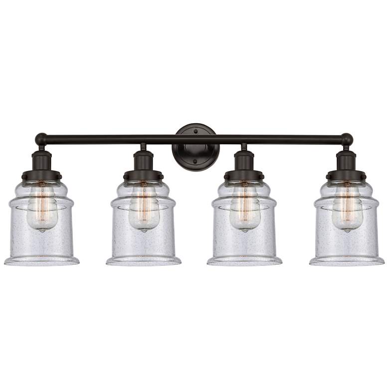 Image 1 Canton 33" 4-Light Oil Rubbed Bronze Bath Light w/ Seedy Shade