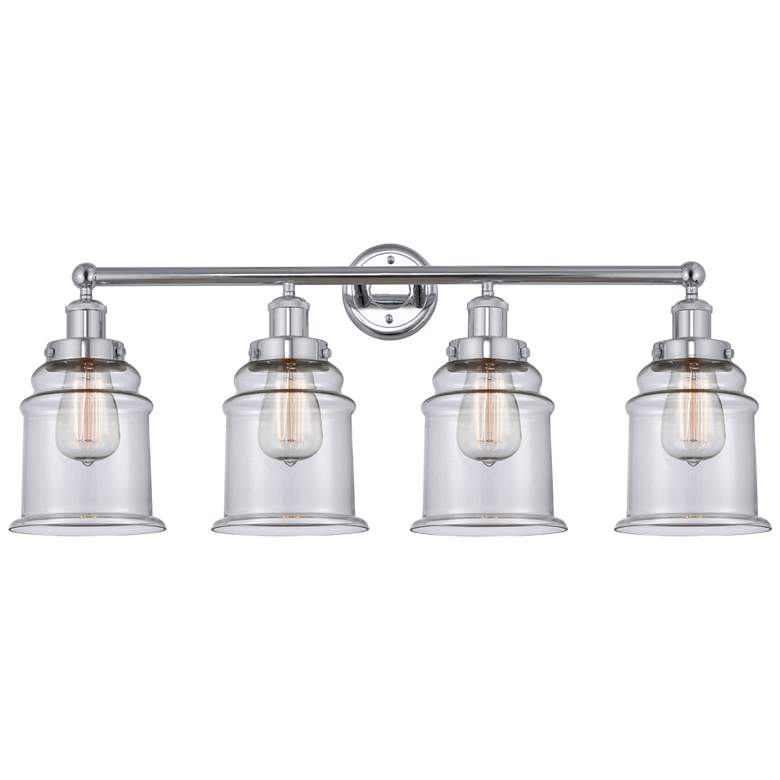 Image 1 Canton 33" 4-Light Polished Chrome Bath Light w/ Clear Shade