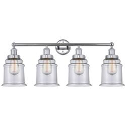 Canton 33" 4-Light Polished Chrome Bath Light w/ Clear Shade