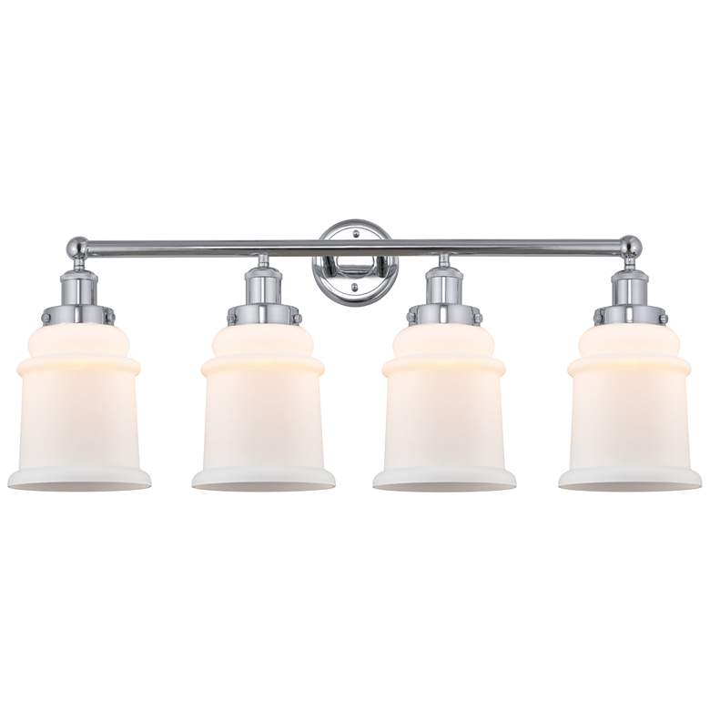 Image 1 Canton 33" 4-Light Polished Chrome Bath Light w/ Matte White Shade