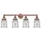 Canton 33" Wide 4 Light Antique Copper Bath Vanity Light With Seedy Sh