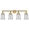 Canton 33" Wide 4 Light Brushed Brass Bath Vanity Light With Clear Sha