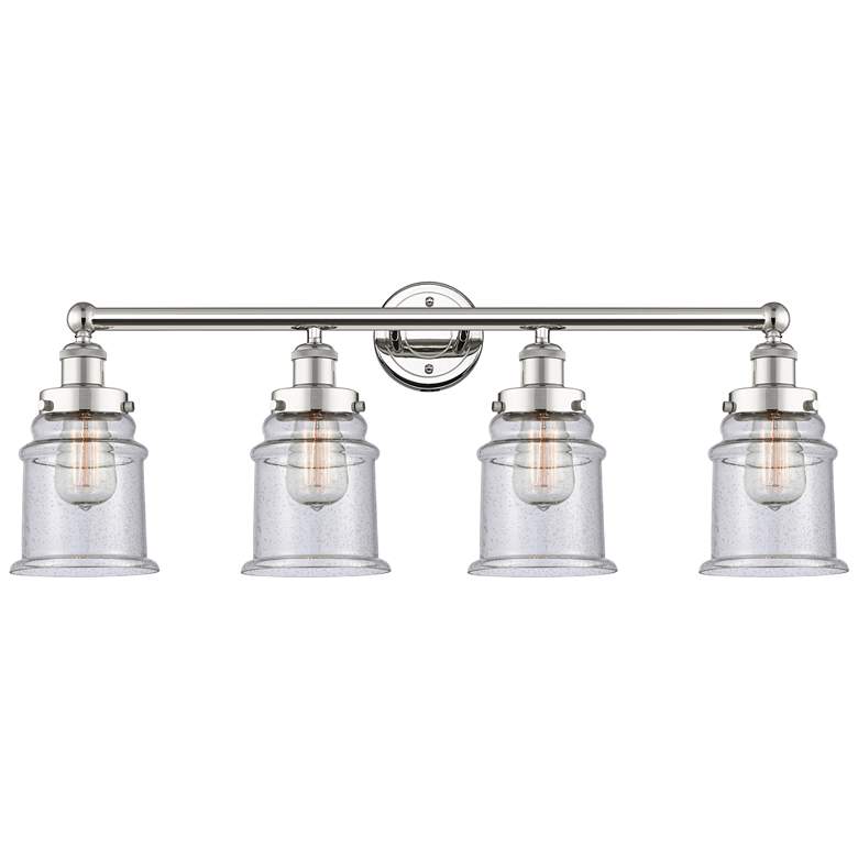 Image 1 Canton 33" Wide 4 Light Polished Nickel Bath Vanity Light With Seedy S
