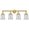 Canton 33" Wide 4 Light Satin Gold Bath Vanity Light With Clear Shade