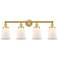 Canton 33" Wide 4 Light Satin Gold Bath Vanity Light With Matte White
