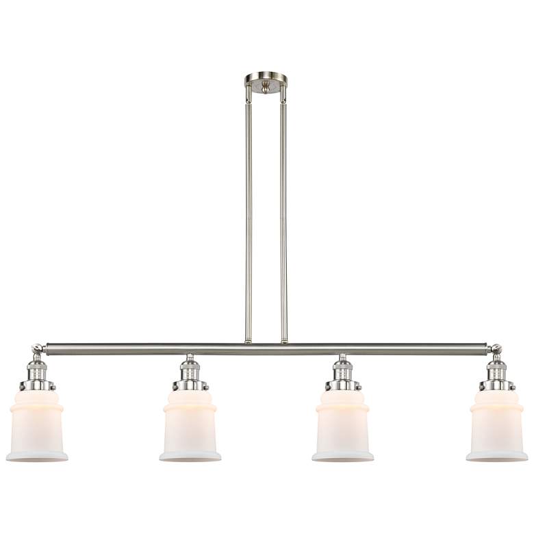 Image 1 Canton 4 Light 51" LED Island Light - Brushed Satin Nickel - Matte Wh