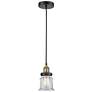 Canton 5.25" Wide Black Brass Corded Mini Pendant With Clear Shade
